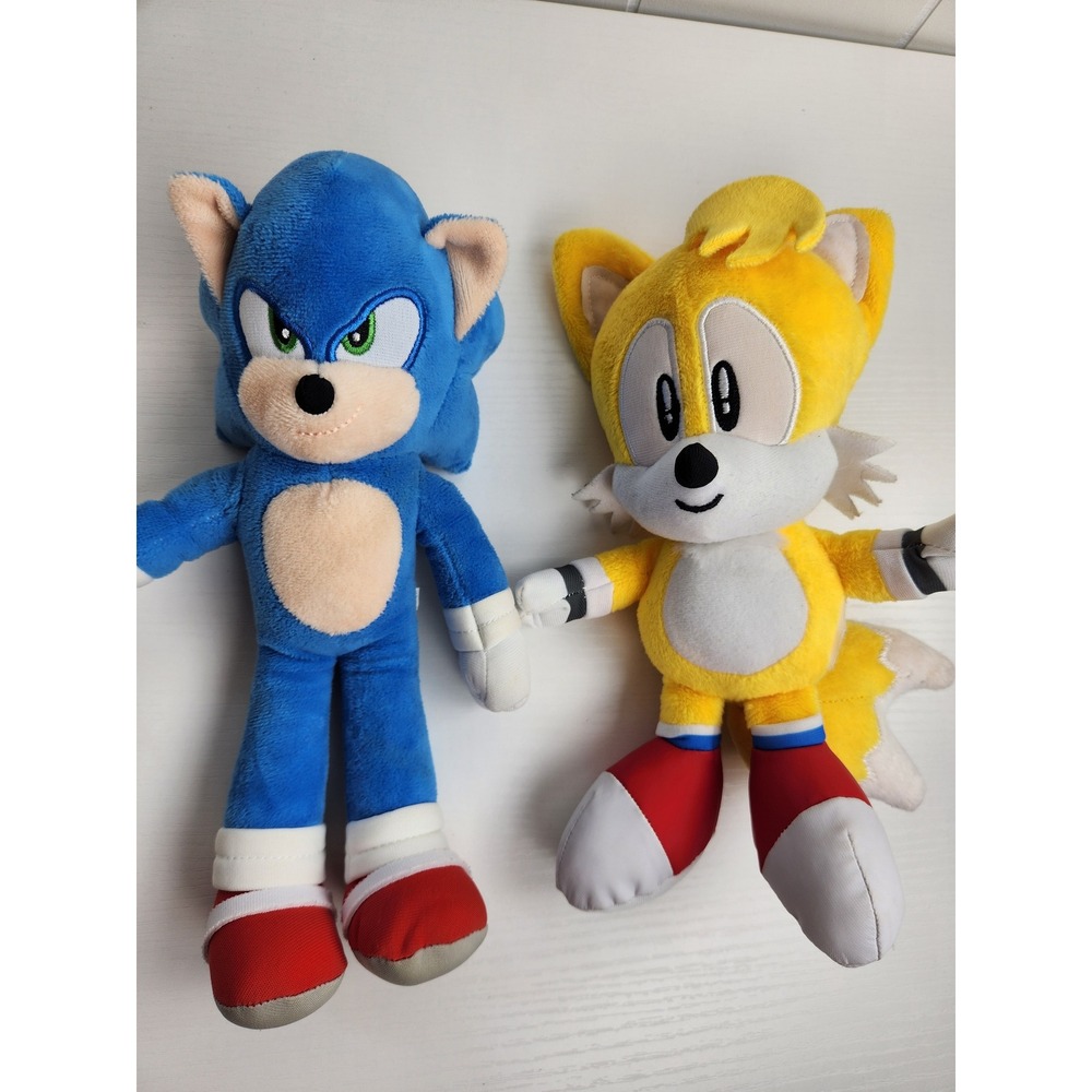 Sonic the Hedgehog and Tails Plush Toy Set Sega Video Game Stuffed Animals 12in